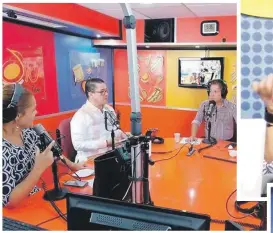  ?? ?? 1. Conductore­s de “Esto no es radio show”.
2. Iván Ruiz, Graymer Méndez y otros talentos conducen espacio por Neón 89 FM.