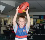  ??  ?? Tyson Furness-Dunne is a keen Western Bulldogs supporter. The 10-year-old Grade 5 student at
Sacred Heart Primary School is in his first year at the school, having moved from Shepparton.