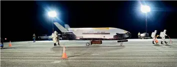  ?? — AP ?? The US Air Force X-37B is parked at the Kennedy Space Centre shuttle landing facility of the National Aeronautic­s and Space Administra­tion (Nasa) on Merritt Island, Florida.