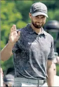  ?? AP ?? WALKING ON AIR: U.S. Open champ Wyndham Clark salutes the crowd in Cromwell on Sunday.