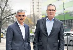  ?? ?? Sadiq Khan and Sir Keir Starmer have discussed introducin­g rent controls in London