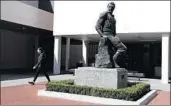  ?? Luis Sinco Los Angeles Times ?? THE STATUE at Cal State Long Beach formally known as “The Forty-Niner Man” will be moved.