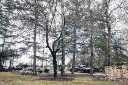  ?? TIM KROCHAK/SALTWIRE NETWORK ?? The remains of a home at 200 Portapique Beach Road in Portapique, N.S., Thursday. According to property records, was one of the properties owned by a Gabriel Wortman and was destroyed during his killing spree on April 18 and 19th.