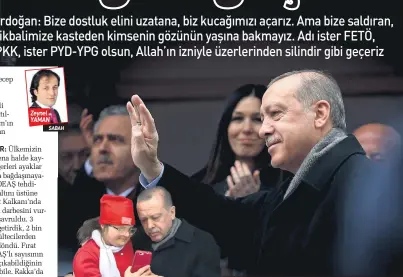  ??  ?? Kasımpaşa Tüneli’nin açılış töreninde Cumhurbaşk­anı Recep Tayyip Erdoğan yanına gelen 12 yaşındaki down sendromlu Havva Demirci ile bir süre sohbet etti.