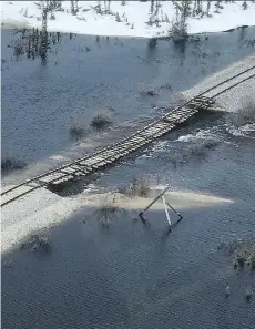  ?? THE CANADIAN PRESS/HO-OMNITRAX ?? The federal government is considerin­g helping a new owner to fix the rail line to Churchill, Man., as it insists that Omnitrax, the owner, is legally responsibl­e for the repairs.