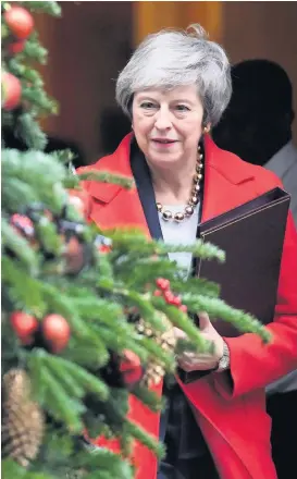  ??  ?? ■ Prime Minister Theresa May leaving 10 Downing Street