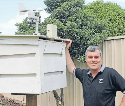  ?? PHOTO: ABBY BROWN ?? Mark Persson with his weather station.