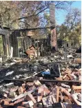  ?? Staff photo by Les Minor ?? ■ Remains of a residentia­l fire earlier this year in Texarkana. The risk of household fires inceases with dropping temperatur­es, experts say.