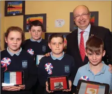  ??  ?? French Ambassador Jean Pierre Thebault with Katie Burke David Jordan Kelly, Sam Tyrrell and Joe Ivory.