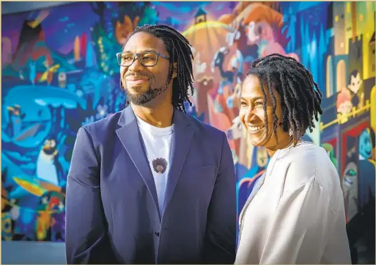  ?? Allen J. Schaben Los Angeles Times ?? “HAIR LOVE” writer/co-director Matthew A. Cherry and producer Karen Rupert Toliver. “I think it’s so powerful when you see the soft side of a man,” Toliver says.