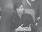  ?? COURT TV ?? In this screen grab from video, Hennepin County Judge Regina Chu presides over jury selection Thursday in the trial of former police Officer Kim Potter in Minneapoli­s.