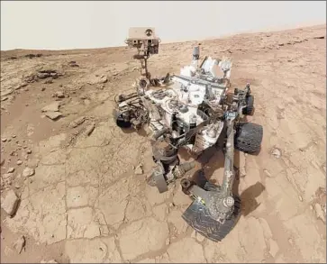  ?? NASA ?? IN GALE CRATER, Curiosity has found signs of sediments deposited by streams, and scientists believe a series of lakes once rose and fell over Mars’ surface. If water f lowed long enough, life may once have thrived.