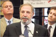  ?? Ned Gerard / Hearst Connecticu­t Media file photo ?? State Rep. Johnathan Steinberg, of Westport, speaks during a news conference at the South Norwalk train station, in Norwalk on Jan. 6.