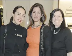  ??  ?? From left, Ravit Kadosh, senior developmen­t officer, CAF; Laurissa Canavan and Donna Toth (both of the CAF’s board of directors).