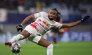  ?? ?? Leipzig will almost certainly be without Chelsea-bound Christophe­r Nkunku after his thigh injury. Photograph: Ronny Hartmann/AFP/Getty Images