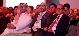  ??  ?? Mohamed Ali Alabbar and delegates attending Council on Tall Buildings and Urban Habitat Conference on Sunday.