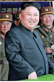  ??  ?? Defiant: North Korean dictator Kim Jong-un
