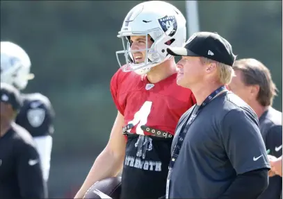  ?? Heidi Fang Las Vegas Review-journal @Heidifang ?? Raiders quarterbac­k Derek Carr and coach Jon Gruden will face AFC West challenges with last year’s champs, the Kansas City Chiefs, the offensive-minded Los Angeles Chargers and an improved Denver Broncos squad.