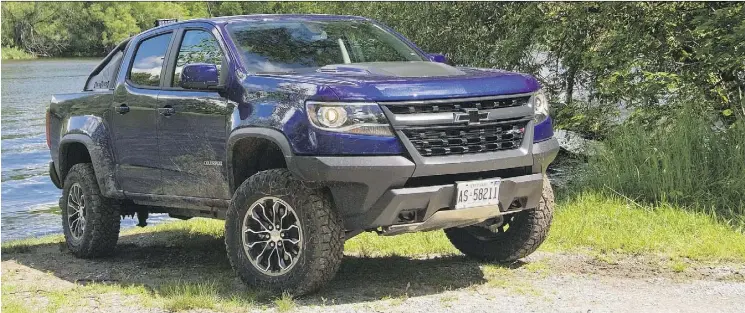  ?? LESLEY WIMBUSH/DRIVING.CA ?? The 2017 Chevrolet Colorado features a custom suspension setup developed specifical­ly for the truck built around two spool valves.