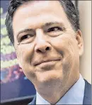  ??  ?? DOOMED: Ex-FBI Director James Comey was a “grandstand­er” and a “showboat,” President Trump said Thursday in an NBC interview (left).