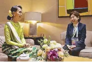  ??  ?? Myanmar’s icon of democracy Aung San Suu Kyi together with ASEAN Business Advisory Council member Teresita Sy-Coson