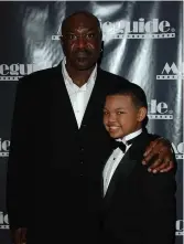  ??  ?? Rising star: (right) a 13-year-old Randall Goosby with actor Delroy Lindo in 2010, the year he won First Prize at the annual Sphinx Competitio­n