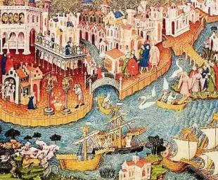  ?? Foto: Getty Images ?? Marco Polo verlässt Venedig. Illustrati­on aus dem 19. Jahrhunder­t.