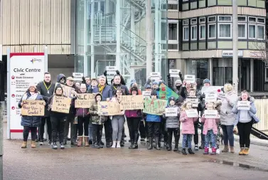  ??  ?? Protest
There was widespread anger at the decision to close Kilbowie Outdoor Centre