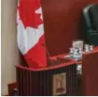  ??  ?? A wooden podium made from the Maple Leaf Forever tree is shown at Toronto city council.