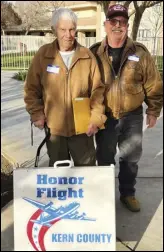  ?? COURTESY PHOTO ?? Anthony Kitson (left) and Dennis Anderson got a “mini briefing” from fellow veteran Mike Bertell about Bertell’s recent visit to Washington courtesy of Honor Flights.