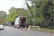  ?? Blake Silvers— File ?? Crews lined East 10th Street in Rome with production equipment Nov. 12, 2020, as filming resumed at the Claremont House, 906 E. Second Ave.