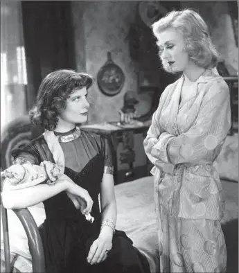  ?? UCLA Film & Television Archive ?? KATHARINE HEPBURN, left, and Ginger Rogers star in Gregory La Cava’s 1937 film “Stage Door.”