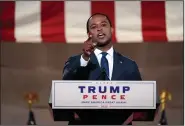  ?? (AP/Susan Walsh) ?? Kentucky Attorney General Daniel Cameron, the first African American to hold statewide office in Kentucky, speaks Tuesday from the Andrew W. Mellon Auditorium in Washington.