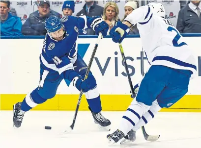  ?? ICON SPORTSWIRE VIA GETTY IMAGES ?? Tampa Bay Lightning captain Steven Stamkos on a likely Leafs-Bruins first-round playoff matchup: “I don’t think that’s right.”