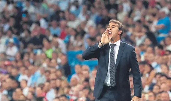 ?? FOTO: EFE ?? Lopetegui aplaudió el trabajo de los jugadores del Real Madrid, que no encajaron ningún gol en esta primera jornada de Liga y resolviero­n en ataque