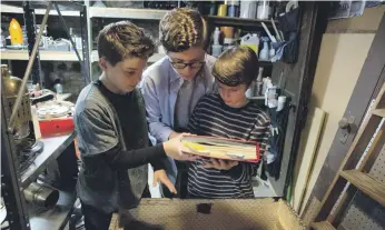  ??  ?? Drew Powell, Kyan Zielinski and Gabriel Bateman in ‘The Dangerous Book for Boys’