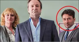  ?? ?? CHALLENGIN­G STIGMA: Actor Richard Mylan, circled, with co-stars Laurie Brett and Neil Pearson in the BBC’s school-based drama Waterloo Road