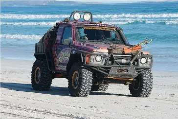  ??  ?? The GQ Nissan Patrol of Barry Smethurst and James Hayes pictured competing in the 2017 Ironman 4x4 Adventure Challenge at Esperance, Western Australia; Photograph: Danni Micah.