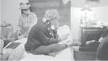  ??  ?? This October 1970 photo shows Oscar Zeta Acosta, left, and Hunter S. Thompson at the Hotel Jermone in Aspen, Colorado, discussing Thompson’s campaign to become sheriff.