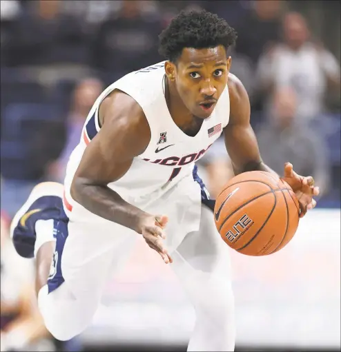  ?? Jessica Hill / Associated Press ?? Christian Vital and the UConn men’s basketball team will host Saint Peter’s on Wednesday.