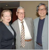  ??  ?? Catherine Johnson with Don Munro and Longhua Xu, both of Hot Springs