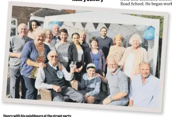  ??  ?? Henry with his neighbours at the street party