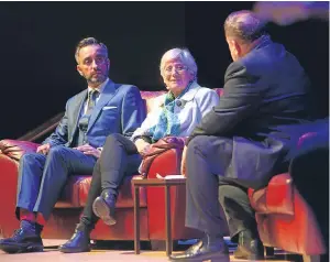  ?? Pictures: Kris Miller. ?? Alex Salmond chats with Prof Ponsati and Mr Anwar.