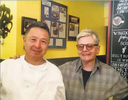  ?? Good News Restaurant and Bar / Contribute­d photo ?? Carole Peck with head chef Delfoe Fajardo. Good News Restaurant and Bar is celebratin­g 25 years of serving Litchfield County with a gala anniversar­y party.