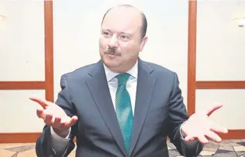  ??  ?? César Duarte Jáquez, ex gobernador de Chihuahua hoy prófugo, está acusado de destinar dinero del erario con fines electorale­s para beneficiar al Partido Revolucion­ario Institucio­nal durante su gestión.