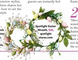  ?? ?? Spotlight Easter Wreath, $20, spotlight stores.com