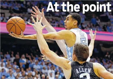  ?? ASSOCIATED PRESS FILE PHOTO ?? Marcus Paige, a McDonald’s All-American who led North Carolina to the national championsh­ip game, will get a look at point guard during this year’s NBA Summer League with the Utah Jazz.