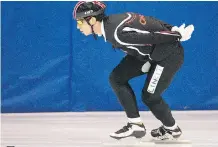  ?? CLIFFORD SKARSTEDT ?? Long-track speedskate­r Jordan Belchos qualified in the 10,000m for the Canadian Olympic team on Tuesday.