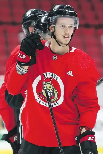  ?? JEAN LEVAC ?? Talented defenceman Thomas Chabot appears to be emerging as a bright light in his second full NHL campaign. A big reason for that is that he’s no longer paralyzed with the fear of making mistakes on the ice.