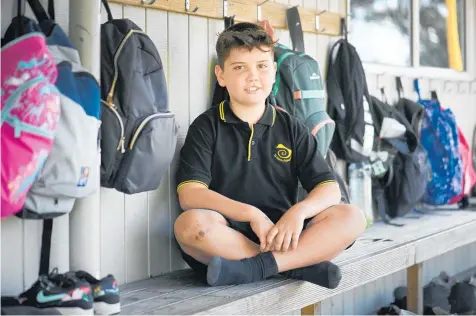  ?? PHOTO/ GEORGENOVA­K ?? Year 6 student Te Ariki Ririnui is fourweeks into his reo journey.